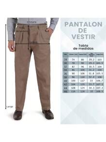 Pantalon De Vestir Casual con pinzas Hombre C/bolsas Gabardina Cabasllero - Negro - Ver 2
