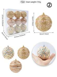 9PCS Christmas Ball Ornaments Shatter Proof Christmas Tree Hanging Decoration Flash Balls Thanksgiving Christmas Wedding Party DIY Wreath Decoration