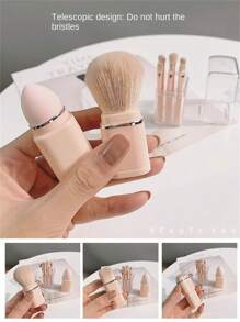 8-In-1 Travel Brush Set | Is A Compact, Portable Case | Includes A Powder, Sponge, Eyeshadow, Eyebrow And Lip Brush | Perfect For On-The-Go Grooming, Makeup Enthusiasts And Beginners Alike,Brush Set,Makeup Brush Kit,Make Up Brush Set,Make Up Set Complete,Makeup Brush Set,Complete Makeup Kit,Brush Kit,Brushes Makeup Set,Makeup Gift Set - Apricot - View 2