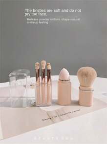 8-In-1 Travel Brush Set | Is A Compact, Portable Case | Includes A Powder, Sponge, Eyeshadow, Eyebrow And Lip Brush | Perfect For On-The-Go Grooming, Makeup Enthusiasts And Beginners Alike,Brush Set,Makeup Brush Kit,Make Up Brush Set,Make Up Set Complete,Makeup Brush Set,Complete Makeup Kit,Brush Kit,Brushes Makeup Set,Makeup Gift Set - Apricot - View 4