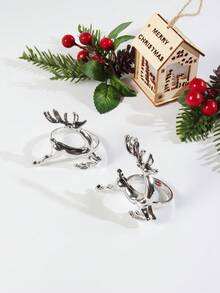 8 Stücke/Set glänzende Hirsch & rote Servietten Ringe, für Dinner Partys, Hochzeiten, Familienfeiern oder den täglichen Gebrauch - Dekorieren Sie Ihren Tisch stilvoll