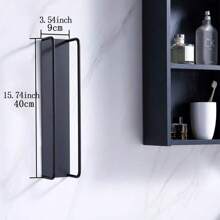 1 Giá treo khăn bằng thép không gỉ, Giá treo khăn gắn tường, Giá treo khăn bằng kim loại tiết kiệm không gian, Giá treo khăn gắn tường, Không cần khoan lắp, Bạc, Đen - Nhiều màu - Xem 11