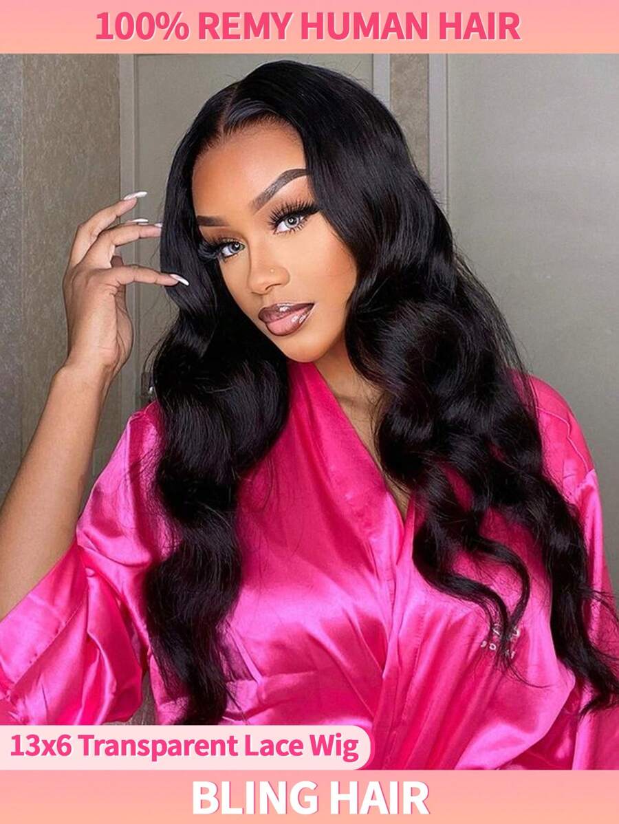Brazilian 13x4 13x6 Lace Frontal Wig Pre Plucked Body Wave 4x4 Lace Frontal Wigs Pre Plucked With Baby Hair For Women Human Hair Swiss Lace Remy Hair  360 Full Lace Front Body Wave Wigs Human Hair  30 32 Inch Wear And Go Glueless Wigs Human Hair Pre Plucked Pre Cut 6x4 7x5 9x6 Lace Wigs Body Wave Lace Front Wigs 13x4 Body Wave Glueless Drawstring Wigs 200% Density Natural Black Bling Hair - Natural Black - 查看 1