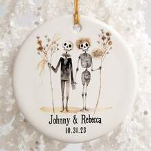 万圣节装饰品，万圣节情侣、夫妻、朋友的礼物，个性化万圣节装饰品，圣诞节装饰品 - 彩色 - 查看 3