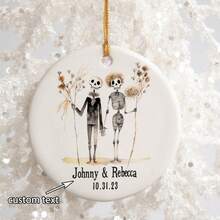 万圣节装饰品，万圣节情侣、夫妻、朋友的礼物，个性化万圣节装饰品，圣诞节装饰品 - 彩色 - 查看 1