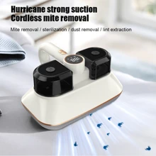 1pc Portable Handheld Dust Mite Remover, Home Dust Mite Vacuum Cleaner For Sofa, Bed, Small Household Appliance, Keyboard, Carpet Cleaning, 2000mAh*3/100W/70dB (Please Charge It Fully Before Use)