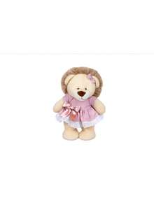 Plush  Lion Standing Upright Girl 25 Cm - Niches And Decorations - 乾枯玫瑰色 - 查看 1