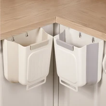 1 pieza Papelera de cocina montada en la pared, plegable, especial para residuos de cocina, puerta de armario, cubo de almacenamiento, cesta de papel para baño, decoración del hogar, regalos navideños, regalos para el hogar, decoración de la habitación