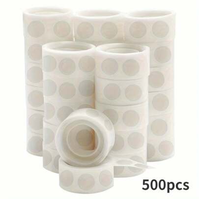 500pcs Easy-Peel Double-Sided Adhesive Dots, Removable & Versatile For Crafts & Wedding Decor, Plastic Material, Essential Daily Office Supplies Back To School