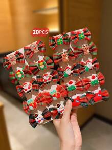 20pcs Christmas Hair Clips, Cute Girls Hair Accessories Suitable For Everyday Wear