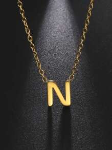 1 件女士不銹鋼首字母項鍊 A-z 大寫字母吊墜生日禮物 - 信件系列 - 查看 71