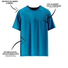 PlaqTree Minimal Cotton Basic Printed T-Shirt For Any Occasion - 藍色 - 查看 2