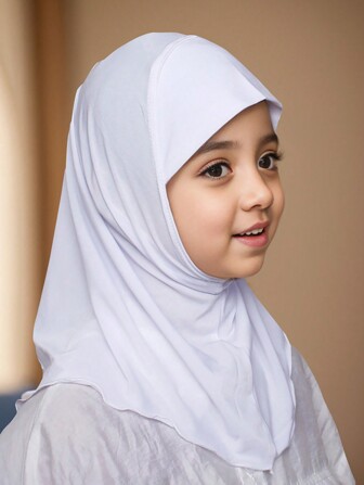 1pc Children's Simple Decorative Hijab For Sun Ion, Warmth And Daily Use Outdoors