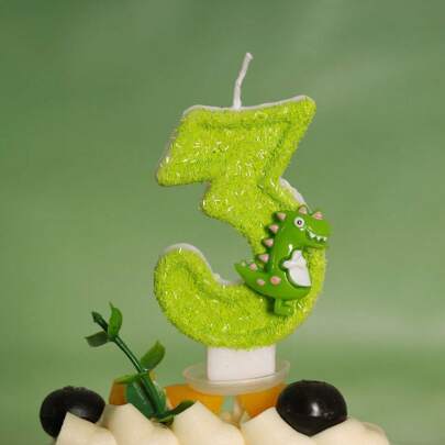 1 pieza Vela para pastel de cumpleaños con diseño de dinosaurio para decoración de fiesta de cumpleaños, decoración de aniversario y cumpleaños, decoración de mesa de comedor y sala de estar, decoración de boda, vela de cumpleaños, decoración del Día de San Valentín, regalos, velas de cumpleaños, decoraciones de cumpleaños, feliz cumpleaños, velas para pastel