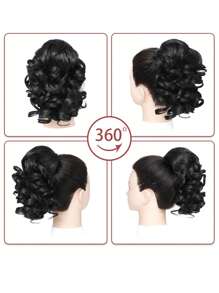 Extension de queue de cheval, queue de cheval à cordon 25 cm, extensions de cheveux de queue de cheval bouclée et ondulée courte, perruque de queue de cheval ondulée naturelle, postiche de cheveux synthétiques pour femmes