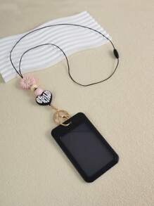 1 pezzo Elegante portachiavi a cordino con ciondolo a forma di cuore e perline in silicone, portachiavi a fiore di margherita fatti a mano di grandi dimensioni, portacarte e porta badge per studenti, insegnanti, medici e infermieri come regalo - Multicolore - Visualizzare 10
