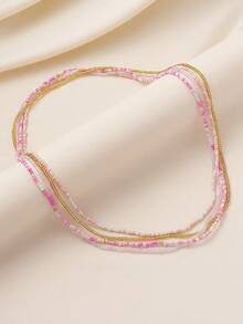 4pcs Bohemian Style Green Seed Bead Stretch Stacking Bracelets Set For Women DIY - Rice Beads Basic Chain - View 8