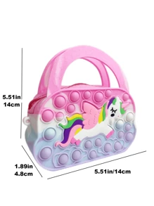 1 Pc Cartoon Unicorn Fashionable Handbag,Unicorn Purses Fashion Fidgets Fashion Pop Purse Push Bubbles Fidget Rainbow Unicorn Purse Wallet Ladies Bag - Multicolor - View 4