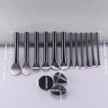 Bộ 12 cọ trang điểm đa năng - Cọ phấn, Cọ má hồng, Cọ nền, Cọ phấn mắt, Cọ tạo khối + Mút trang điểm góc cạnh, Mút trang điểm tròn, Mút trang điểm màu đen, Bộ cọ, Bộ cọ trang điểm, Bộ cọ trang điểm, Bộ trang điểm hoàn chỉnh, Bộ cọ trang điểm, Bộ trang điểm hoàn chỉnh, Bộ cọ, Bộ cọ trang điểm, Bộ quà tặng trang điểm, Bộ - màu đen - Xem 8