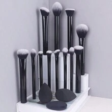 Bộ 12 cọ trang điểm đa năng - Cọ phấn, Cọ má hồng, Cọ nền, Cọ phấn mắt, Cọ tạo khối + Mút trang điểm góc cạnh, Mút trang điểm tròn, Mút trang điểm màu đen, Bộ cọ, Bộ cọ trang điểm, Bộ cọ trang điểm, Bộ trang điểm hoàn chỉnh, Bộ cọ trang điểm, Bộ trang điểm hoàn chỉnh, Bộ cọ, Bộ cọ trang điểm, Bộ quà tặng trang điểm, Bộ - màu đen - Xem 2