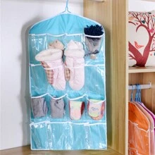 Organizador colgante de sobre la puerta, estantería portátil con 16 bolsillos transparentes para colgar detrás de la puerta, bolsa de almacenamiento montada en la pared para dormitorio, sala de estar, puerta, armario, pequeños artículos y organización de ropa, bolsas del día de los enamorados - Multicolor - Ver 16