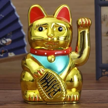 GATO DE LA SUERTE MANEKI NEKO DORADO ATRAE DINERO - Dorado - Ver 1