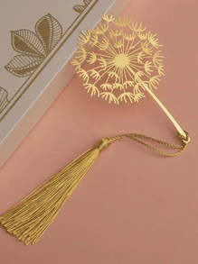 1PC Metal Bookmarks With Tassel, Beautiful Hollow Metal Brass Bookmark, Metal Leaf Flower Bookmarks, For Book Lovers, Writers, Readers, Teens, Men, Women, Adults, A Must-Have For Back-To-School Season - Gold - View 4