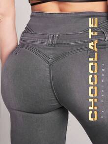Chocolate JEANS 100% COLOMBIANOS pantalón mezclilla  SEXY JEANS COLOMBIANOS LEVANTA POMPI - Gris - Ver 4
