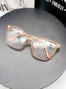 WOMEN'S CAT EYE GLASSES FRAME TR90 METAL TEMPLE ANTI UV400 LENS REST - Champagne - View 4
