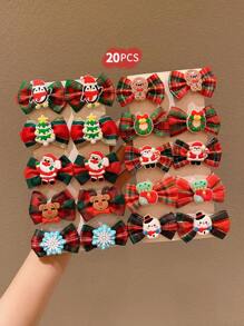 20pcs Christmas Hair Clips, Cute Girls Hair Accessories Suitable For Everyday Wear
