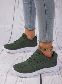 2024 新款针织网眼系带简约透气轻便可洗运动鞋，宽版女士休闲鞋，运动跑鞋，徒步鞋，情侣休闲鞋，路跑鞋