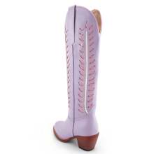 Kylasien Women's Poeple Knee High Boots Cowboy Boots For Women Wide Calf Chunky Heel Fashion Stylish Embroidered Western Cowgirl Boot - Purple - View 7
