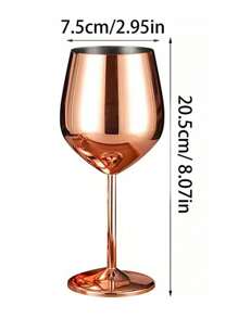 1 pieza Vaso de pie alto de acero inoxidable con color dorado, vaso creativo de metal, copa de champán de metal, vaso irrompible, apto para diversas ocasiones de fiesta