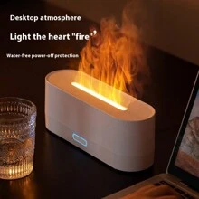 YTWO 2026升级版七彩火焰模拟香薰机，带彩色氛围灯，160毫升水箱容量，可雾化，散发香氛，可用作浴室清新剂，USB供电，3D火焰效果加湿器，适用于家庭、卧室、办公室，一键控制，覆盖范围10-20平方米，三档风速定时设置，雾化模式，是理想的礼物、节日装饰、婚礼装饰、毕业礼物、派对装饰之选。 - 彩色 - 查看 11