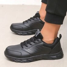 New Men's Sports Shoes, Casual, Fashion, Leather Surface, Waterproof, Wear-Resistant, Super Lightweight, Running Shoes