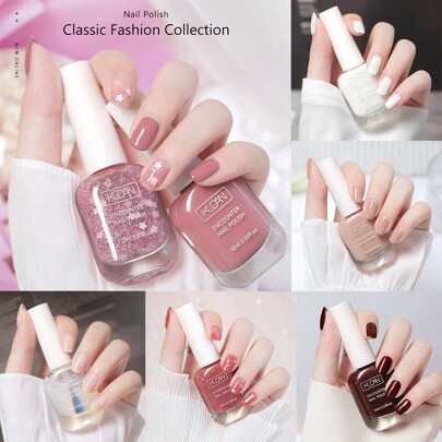 10ml Nail Polish - Quick Drying Nail Polish, Pinkish Black White Red Nail Polish, Glossy And Nail Polish For Nail Art Manicure At Home Salon