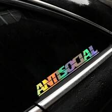 Autocollant de voiture Lettres antisociales Vitrophanie créative Décalcomanies en vinyle réfléchissant Décoration de fenêtre Moto Style Accessoires automobiles