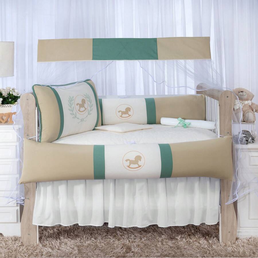 Horse Boy Crib Kit 10 Pieces American 100 Cotton Baby Layette SHEIN UK