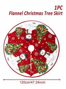 1Pc Christmas Tree Skirt, Christmas Tree Snowman Snowflake Pattern Christmas Tree Mat, Christmas Decoration, Party Supplies Xmas Decor, Christmas Tree Decoration, Home Decor, Christmas Decor, Christmas Gift