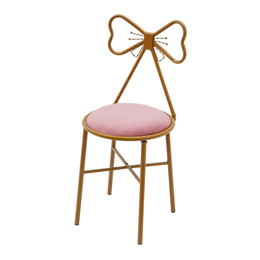 Butterfly-Shaped Vanity Chair, Dining Chair, Makeup Chair, Butterfly Backrest Chair Bedroom Makeup Chair - 粉色 - 查看 1