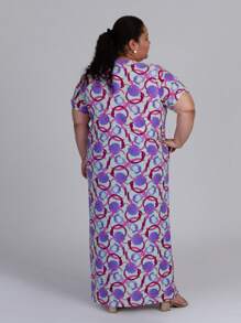 Kit 5 Plus Size Ladies Dress Cold Knit Long Loose Short Sleeve Evangelical Christian  Liganete Printed - Bộ 5 mẫu in đa dạng - Xem 9
