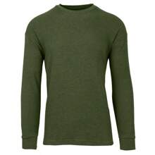 5-Pack Men's Classic Waffle-Knit Crew Neck Thermal Shirt - 黑色 - 希瑟灰 - 海軍藍 - 橄欖色 - 白色 - 查看 5