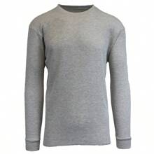 5-Pack Men's Classic Waffle-Knit Crew Neck Thermal Shirt - 黑色 - 希瑟灰 - 海軍藍 - 橄欖色 - 白色 - 查看 3