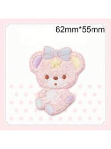 1pc Plush Bear Embroidered Patch, DIY Decorative Fashion Adhesive Sticker - As Photo - View 7