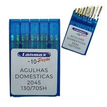 Agulha para Máquina Doméstica 2045 Nº 21 Lanmax - Pct 10 Unidades