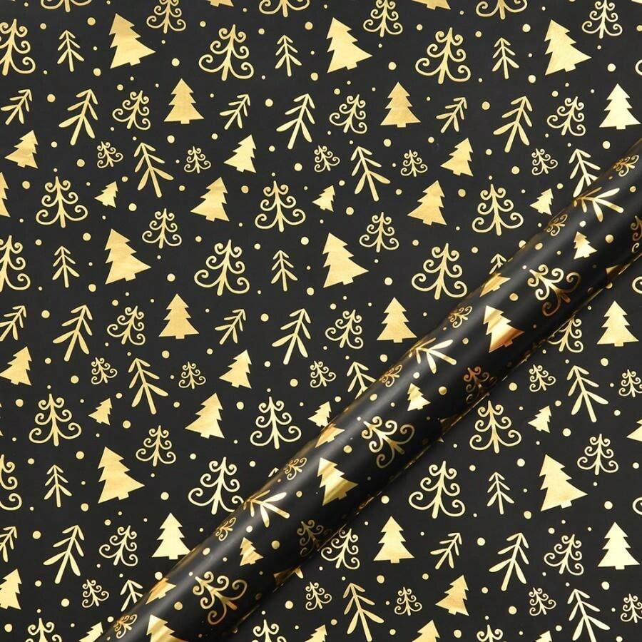 6pcs/12pcs Christmas Foil Gift Wrapping Paper, Retro Black & Gold Deer