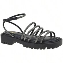 Sandalia Gladiadora Feminina com Strass
