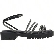 Sandalia Gladiadora Feminina com Strass