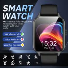 1pc Unisex Full Touch Screen Everyday Wear Watch, Silicone Strap & Zinc Alloy Case, Displays Time, Date, Alarm, Music, 1.44 Inch, Holiday Gift