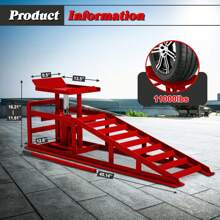 2 Pack Hydraulic Car Ramps 5T 11000lbs Low Profile Car Lift Service Ramps Truck Trailer Garage,Height Hydraulic Vehicle Ramps, Lift Height 11.61-16.21 Inches